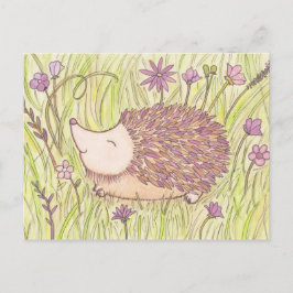 Cheerful Springtime Hedgehog Vykort