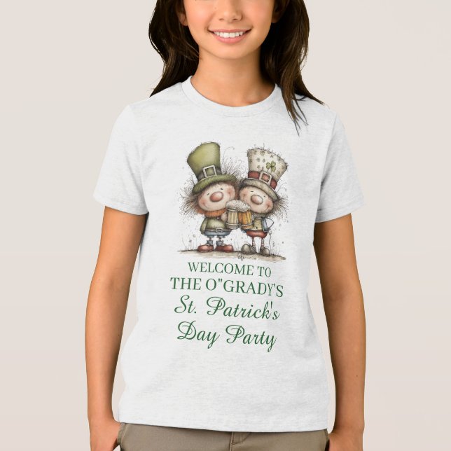 Cheerful St. Patrick’s Day Party Illustration T Shirt (Framsida)
