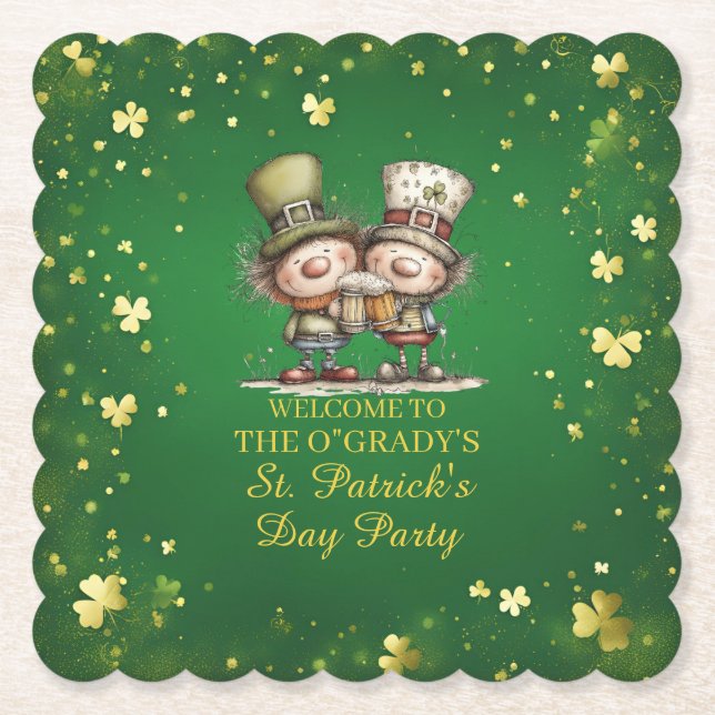 Cheerful St. Patrick’s Day Party Illustration Underlägg Papper (Framsida)