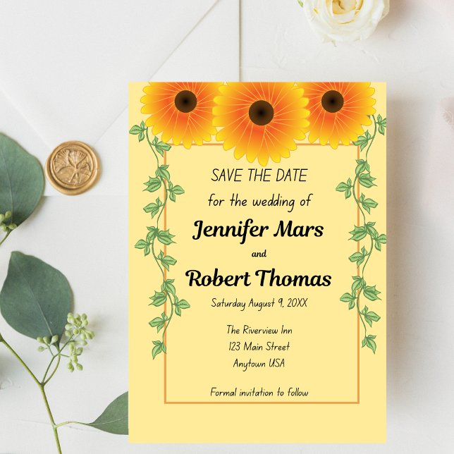 Cheerful Stigning Solros Spara Datumet (Skapare uppladdad)