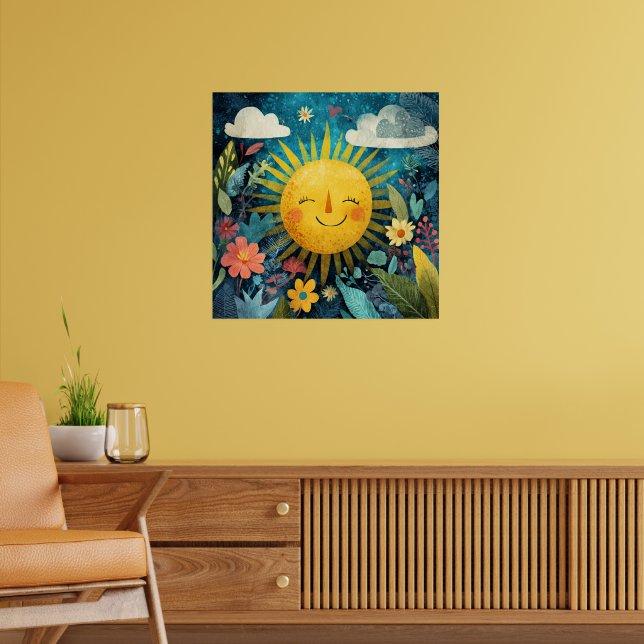 Cheerful Sun Overlooking Garden Poster (Vardagsrum 2)