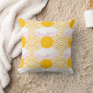 Cheerful Sunshine & Clouds Mönster Design Kudde