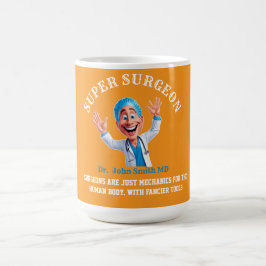 Cheerful Surgeon Cartoon Art for Medical Heroes Kaffemugg