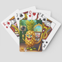 Cheerful Tecknad Golden Pineapple Intag av Bilder