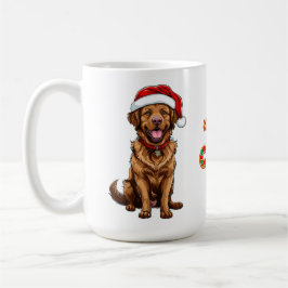 Cheerful Tecknad hund Wearing a Santa Hat Kaffemugg