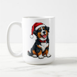 Cheerful Tecknad hund Wearing a Santa Hat Kaffemugg