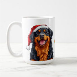 Cheerful Tecknad hund Wearing a Santa Hat Kaffemugg