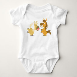 Cheerful Tecknad Ponies Baby Apparel Tee