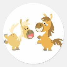 Cheerful Tecknad Ponies Sticker