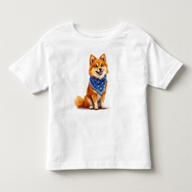 Cheerful, tecknad-stil hund t shirt (Framsida)