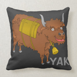 Cheerful tecknad yak kudde