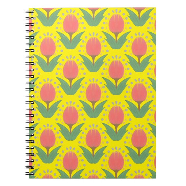 Cheerful Tulips Spiral Photo Notebook Anteckningsbok (Framsidan)