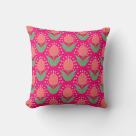 Cheerful Tulips Throw Pillow Kudde
