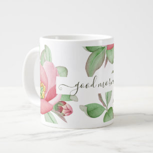 Cheerful Vår Magnolia Flowers, Bra God morgon Jumbo Mugg
