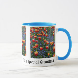 Cheerful Vår Tulips - Grandma (Anpassade) Mugg