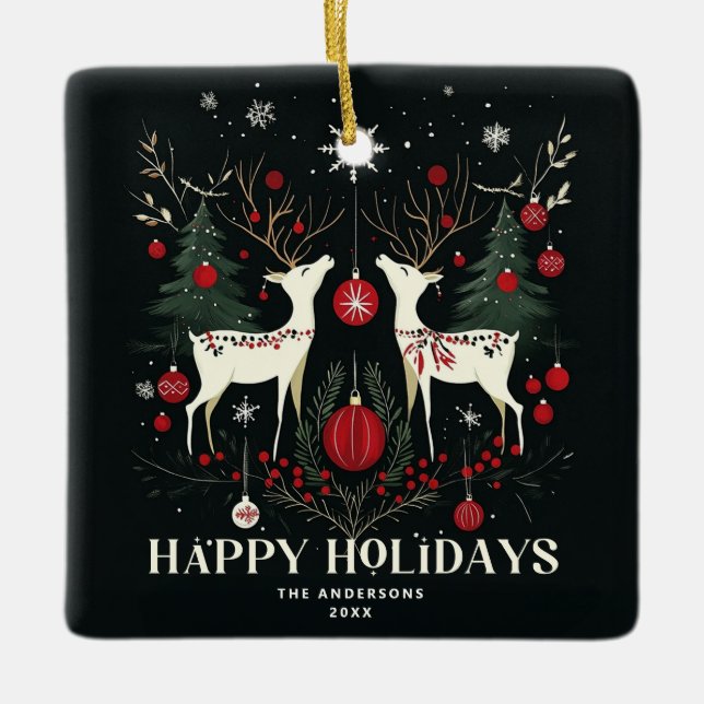 Cheerful Warm Scandinavian Julgran Julgransprydnad Keramik (Framsida)