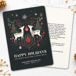 Cheerful Warm Scandinavian Julgran Julkort