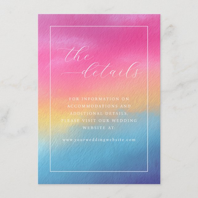 Cheerful Watercolor Gradient Ombre Tilläggskort (Framsida)