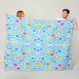 Cheerful Watercolor Sherpa Blankets Fleecefilt