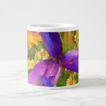 Cheerful Watercolor Vår blommor Jumbo Mugg
