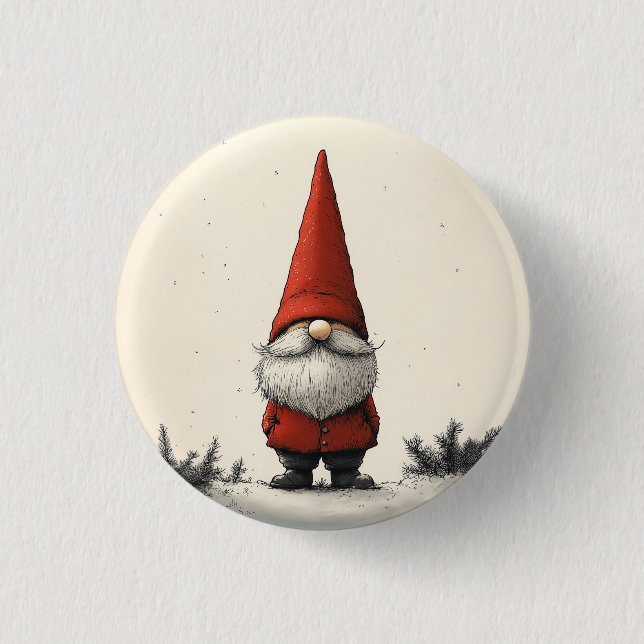 Cheerful Winter Gnome in Red Hat Knapp (Framsida)