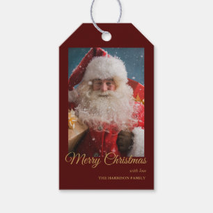 Cheerful Winter Jultomten GOD JUL Presentetikett