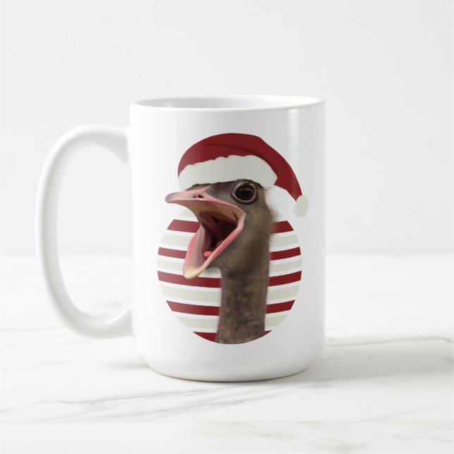 Cheerfull julstruts med Santa Hat Kaffemugg (Vänster)