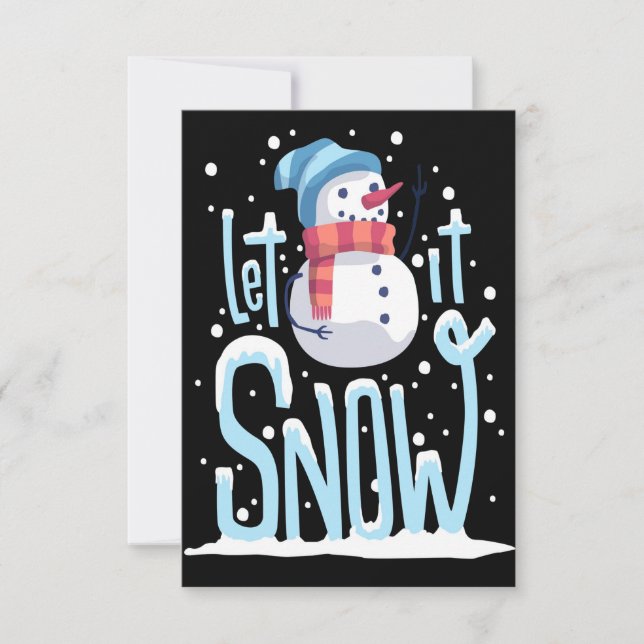 Cheerfull Snögubbe-julkort Tack Kort (Framsida)