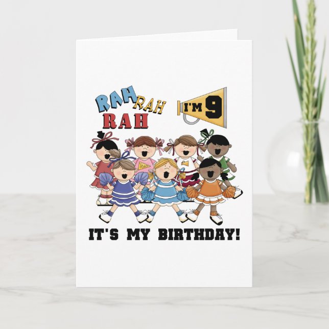 Cheerhead 9:e födelsedagskjortor och gåvor kort (Framsida)