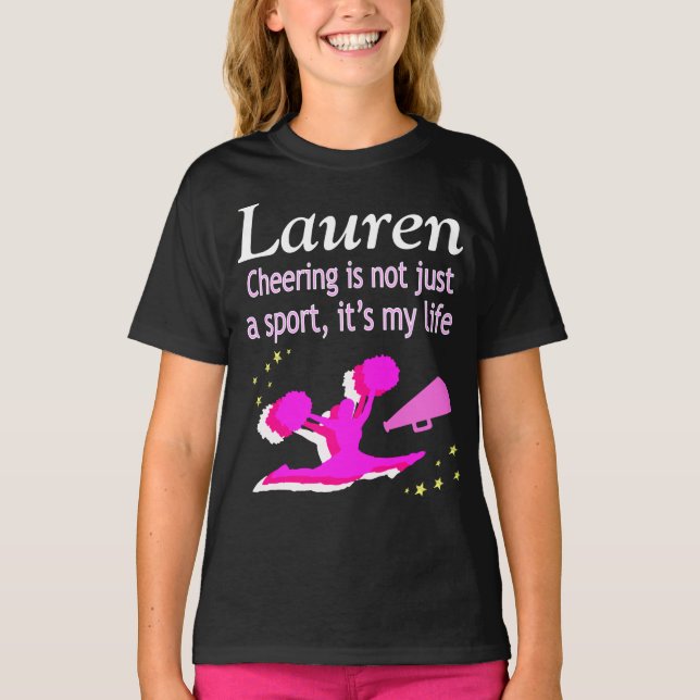 CHEERING ÄR MY LIFE PERSONLIG SWEATSHIRT TEE SHIRT (Framsida)