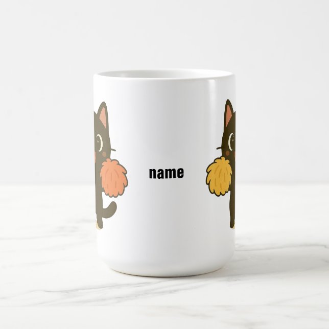 Cheering Black Cat Kaffemugg (Center)