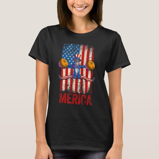 Cheering farbror Sam 4:e juli Boys Manar American T Shirt (Framsida)