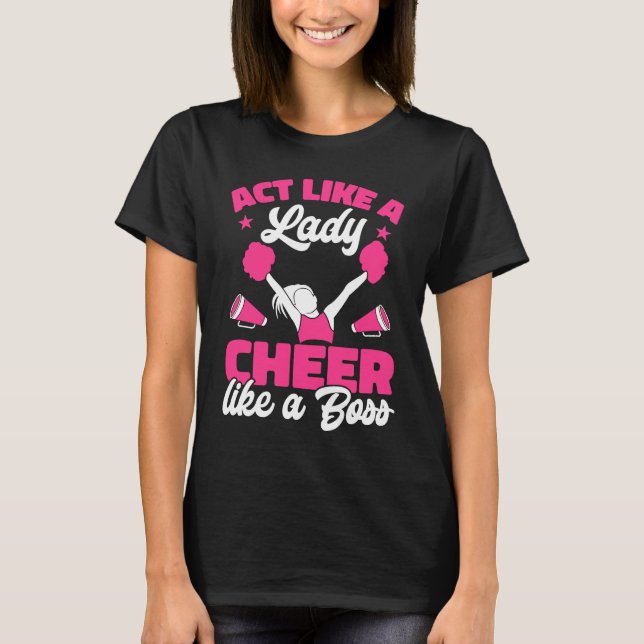 Cheerlead Act som en Dam Cheer li T Shirt (Framsida)
