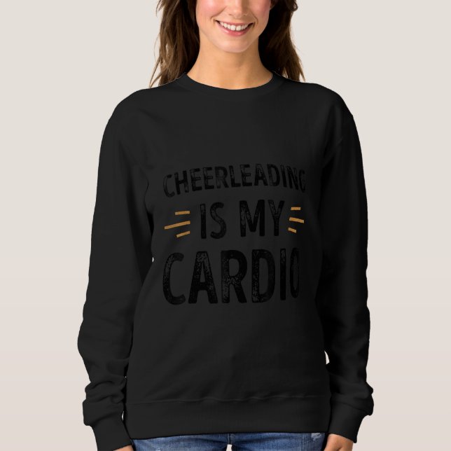 Cheerlead är min Cardio Funny Retro T Shirt (Framsida)