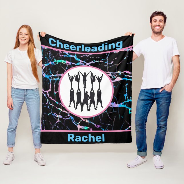 Cheerlead Black Abstrakt Fleece Blanket (På plats)