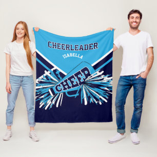 📣 Cheerlead Blue, Navy Blue & White Fleecefilt