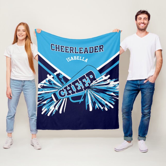 📣 Cheerlead Blue, Navy Blue & White Fleecefilt (På plats)