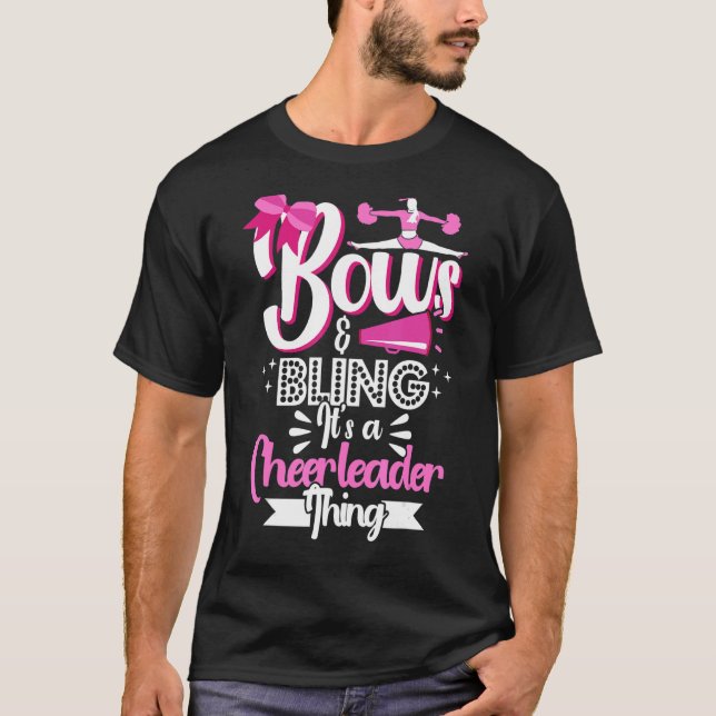 Cheerlead Bows & Bling Det är en CheerLeader Sak T Shirt (Framsida)