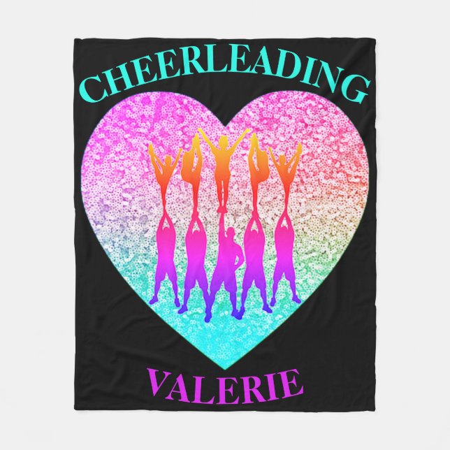 Cheerlead Cheer Stunt Pyramid Fleece Blanket (Framsidan)