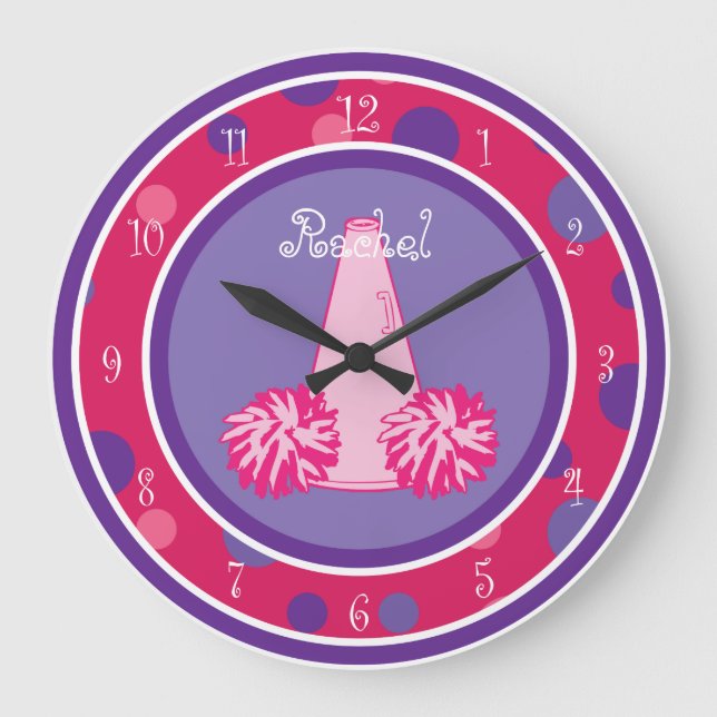 Cheerlead Cheerledare Wall Clock Stor Klocka (Framsida)