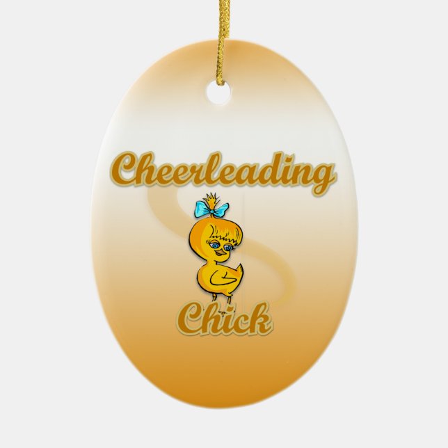 Cheerlead-Chick Julgransprydnad Keramik (Framsidan)