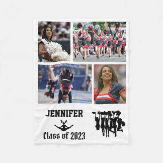 Cheerlead Class of 2023 Photo Collage Namn Fleecefilt