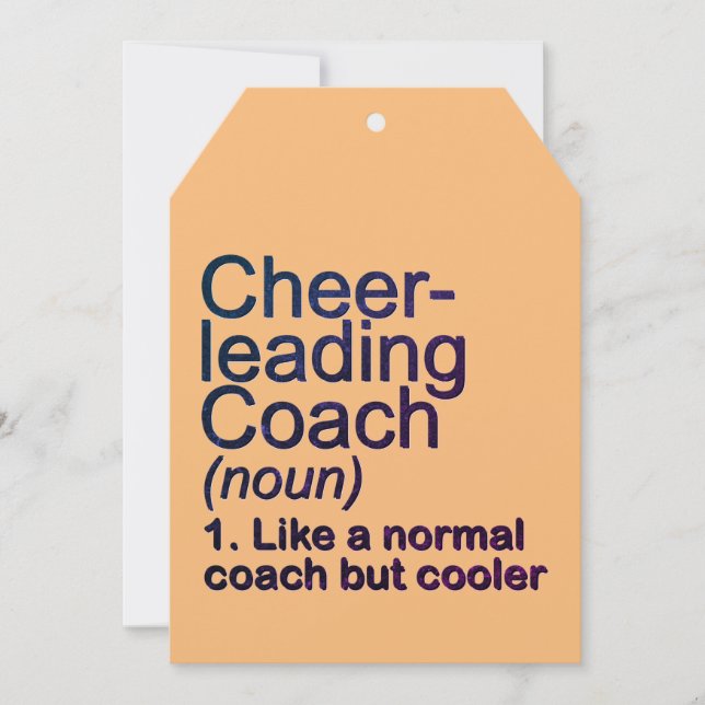 Cheerlead Coach Definition, CheerLeaderpresenter Tack Kort (Framsida)