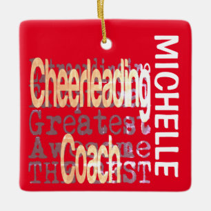 Cheerlead Coach Extraordinaire ANPASSNINGSBAR Julgransprydnad Keramik