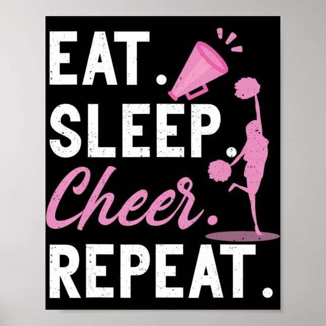 Cheerlead Dance Cheerledare Girls Eat Sömnslinga C Poster (Framsidan)