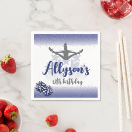 Cheerlead-Födelsedagsfest, alla ålders marinblå Pappersservett