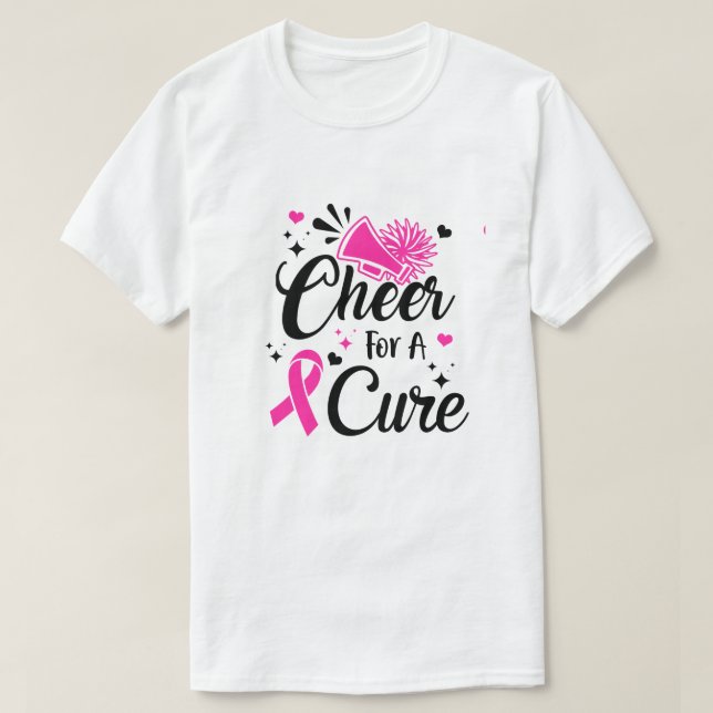 Cheerlead för en ren bröstcancermedvetenhet t shirt (Design framsida)