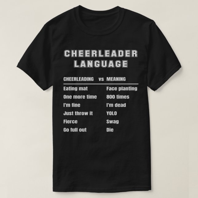 Cheerlead Funny CheerLeader Language Cheerleadi T Shirt (Design framsida)