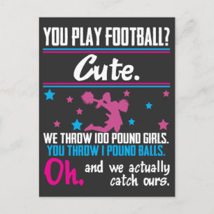 Cheerlead Gift du spelar fotboll som är cute Vykort