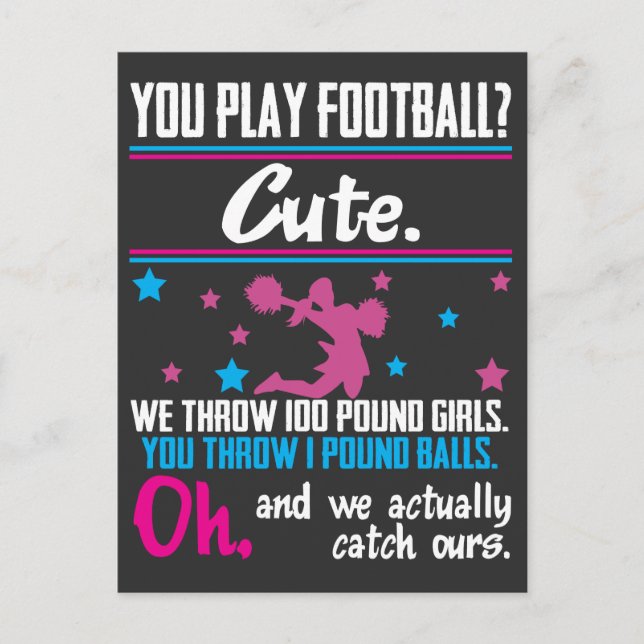 Cheerlead Gift du spelar fotboll som är cute Vykort (Framsida)